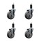 Service Caster 4'' Thermoplastic Rubber Wheel Swivel 1-1/4'' Expanding Stem Caster Set, 4PK SCC-EX20S414-TPRB-114-4 - alternate 1